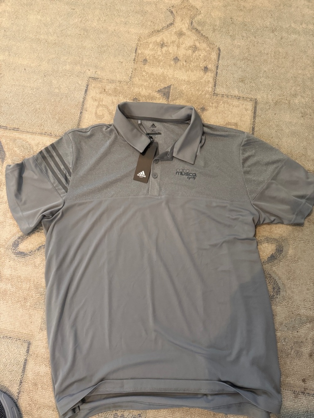 adidas Men’s Light Gray Athletic Polo